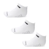 Pack de tres pares de medias deportivas New Balance de corte bajo, color negro con detalles en gris.