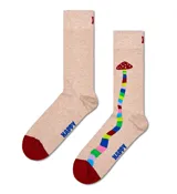 Medias Happy Socks color beige con diseño de hongo multicolor y puntera roja.