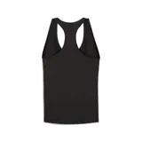 Musculosa deportiva Puma ESS Racerback, color negro con logo estampado en blanco en el frente.