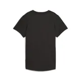 Remera deportiva Puma de manga corta, color negro, con cuello redondo y logo de la marca estampado en blanco en el pecho.