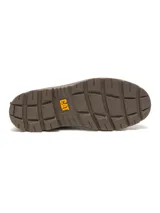 Bota Caterpillar Modulate WP de cuero marrón, impermeable, con cordones, suela de goma con gran tracción y detalles metálicos dorados.