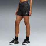 Short deportivo ajustado tipo ciclista de Puma, con estampado animal print en tonos negros y grises, tiro alto y el logo de la marca en blanco.