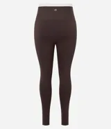 Legging deportiva color verde con cintura alta en contraste color blanco. Confeccionada en tejido de poliamida y elastano, con ajuste ceñido al cuerpo.