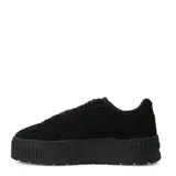 Championes urbanos Puma modelo Karmen II, color negro, con diseño de plataforma alta y suela texturizada. Confeccionados en gamuza con cordones al tono y logo de la marca en el lateral.