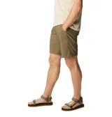Short Columbia Silver Ridge Utility Omni-Shade color verde militar, de senderismo, confeccionado con tejido elástico y transpirable, con bolsillos laterales, traseros y uno con cremallera en la pierna derecha.