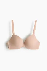 Soutien push-up de microfibra con copas acolchadas, aros y breteles ajustables.