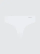 Colaless blanco de microfibra suave con bordes cortados a láser y logo de Calvin Klein estampado en la cadera.