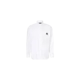 Camisa blanca de manga larga Polo Ralph Lauren, corte 'Big Fit', con cuello abotonado, bolsillo en el pecho con el logo bordado de los New York Yankees y cierre frontal con botones.