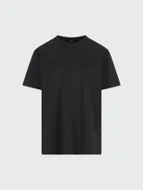 Remera de corte holgado en color gris oscuro con efecto vintage. Presenta el logo de Balmain Paris bordado en el pecho en el mismo tono.