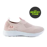 Championes deportivos American Sport Walsh color rosa, con capellada de tejido de punto y suela blanca con tecnología memory foam.