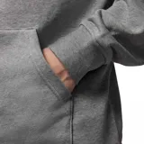 Campera gris con capucha y cierre completo, con logo de Jordan bordado en el pecho.