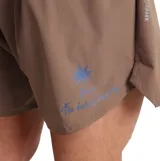 Short de baño Roark modelo Alta de 5 pulgadas, color marrón con cintura elástica en tono azul y cordón de ajuste.
