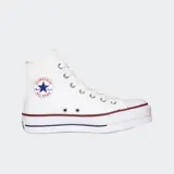 Championes Converse Chuck Taylor All Star Lift blancos de caña alta con plataforma.
