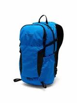 Mochila Columbia Triple Canyon de 24 litros color azul, con detalles en negro, bolsillos laterales de red y tirantes acolchados y transpirables.
