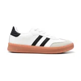 Championes urbanos American Sport modelo Resh 2.0 Platform, color blanco con detalles en negro y suela color salmón.
