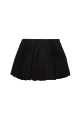 Minifalda de tiro bajo con silueta tipo globo, confeccionada en tejido técnico con cintura elástica oculta y bajo redondeado.