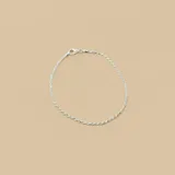 Pulsera de plata 925 con diseño de cordón soga.
