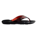Sandalias Havaianas Power 2.0 para hombre, de color negro con detalles en rojo. Presentan tiras anchas con diseño geométrico y el logo de la marca en relieve.