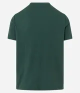 Remera de manga corta, cuello redondo y calce ajustado (slim fit), color gris claro, con textura acanalada vertical.