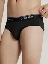 Slip negro de algodón con cintura elástica con logo de Calvin Klein.
