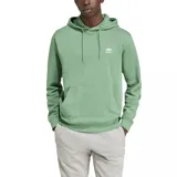 Canguro verde claro de Adidas con capucha, cordones ajustables, bolsillo tipo canguro y logo del trifolio bordado en blanco en el pecho.