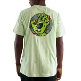 Remera verde claro de manga corta con estampado pequeño del logo de la mano de Santa Cruz en el pecho.