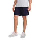 Short deportivo Under Armour Vanish Woven 8 color azul marino, de corte recto y largo medio, con el logo de la marca en plateado en el lateral.