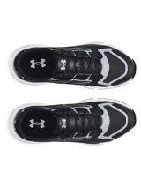 Championes Under Armour Forge 96 Lthr Rissue, diseño inspirado en los años 90 en color negro con detalles en gris y suela blanca, con capellada de malla y cuero.