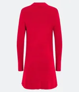 Cardigan largo de punto abierto, con mangas largas y bolsillos frontales aplicados. Diseño minimalista y versátil de la marca Cortelle.