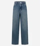 Pantalón baggy de jeans con cintura alta, bolsillos delanteros y traseros y lavado dirty.