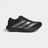 Championes de running Adidas Adizero Evo SL, color negro con detalles en gris metalizado. Presentan una parte superior de malla transpirable, entresuela con tecnología Lightstrike Pro para máxima amortiguación y retorno de energía, y suela Continental para un agarre superior.