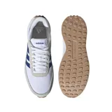 Zapatillas Adidas Run 70S blancas con detalles en azul y gris.