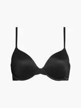 Brasier Calvin Klein de la colección Perfectly Fit Flex, confeccionado en microfibra suave. Presenta copas moldeadas sin costuras, sujeción con aro, tirantes ajustables y el logo de la marca estampado en el lateral izquierdo.