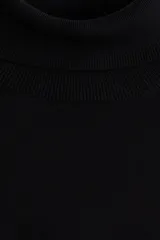 Buzo de punto fino con cuello alto acanalado, manga larga y terminaciones en puños y bajo acanalados. Presenta un corte estándar.