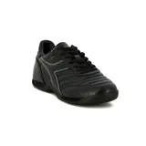 Championes de fútbol sala Diadora Goal Futbol ID, color negro con detalles en gris. Capellada de cuero sintético con costuras reforzadas y suela de goma antideslizante.