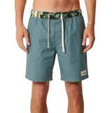 Boardshort Critical Slide modelo Tropical Plain Jane de 16", color verde con cintura elástica estampada y cordón ajustable en color crudo.