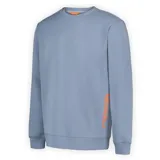 Buzo celeste de algodón con cuello redondo y logo de la marca en la manga.