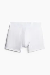 Pack de tres calzoncillos trunk de punto elástico blanco, con costuras planas, cintura elástica y parte delantera forrada.