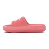 Chanclas de plataforma acolchada Diadora, color rosado con el logo blanco estampado en la faja superior.