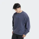 Buzo de cuello redondo Reef, color gris con efecto lavado, de corte holgado y mangas largas con puños acanalados. Presenta un pequeño logo bordado en el pecho.