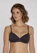 Soutien de microfibra preformado con copa y aro, sin costuras y con breteles regulables.