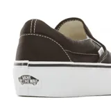 Championes Vans Classic Slip-On Platform negros con suela blanca de plataforma.