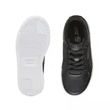 Championes Puma Runtamed Platform de color blanco, con diseño de plataforma, cierre de cordones y logo de la marca en dorado en el lateral.