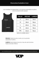 Musculosa oversize de algodón estilo sudadera, color crudo, con costuras visibles en contraste en color negro que recorren el centro verticalmente y enmarcan el cuello y el ruedo.