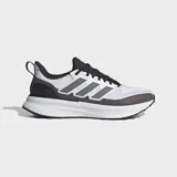 Championes de running Adidas Ultrarun 5 TR, color blanco con detalles en gris y negro, exterior de malla impermeable y mediasuela Bounce.