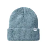 Gorro de lana tejido color celeste con etiqueta de la marca Katin cosida en el borde.