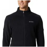 Campera de polar Columbia con cierre frontal completo, cuello alto y bolsillos laterales con cierre. Diseño liso en color negro con logo de la marca en el pecho.