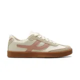 Championes deportivos American Sport Quime en tonos beige y rosado, con suela de goma color caramelo.