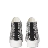 Championes Converse Chuck Taylor All Star Lift Hi con plataforma, color blanco y negro con estampado de piel de cocodrilo. Logo de Converse All Star en el lateral interno.