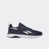 Championes Reebok Nanoflex TR 2 para hombre, color azul marino con detalles en blanco. Capellada de malla transpirable con refuerzos, cierre con cordones, clip de TPU en el talón y suela de alta tracción.